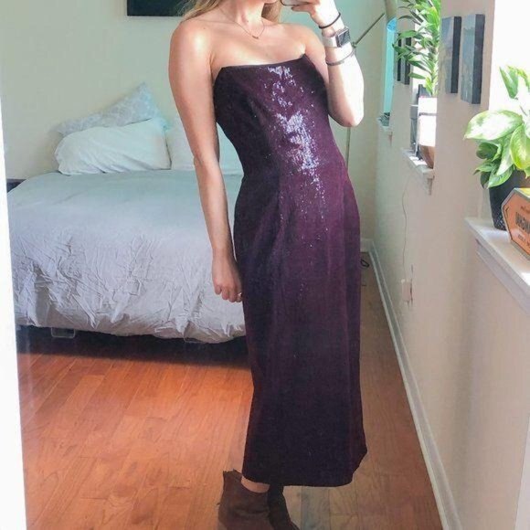 Haney Strapless Sequin Embellish Bodice Midi Dress - Picture 1 of 8